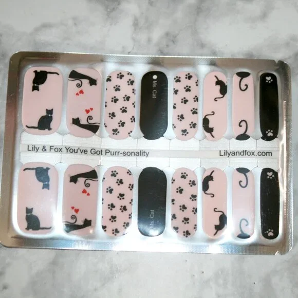 3 For 15 - LILY & FOX - YOU'VE GOT PURR-SONALITY Nail Stickers Wraps Strips Cats - Picture 2 of 11